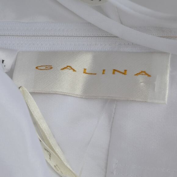 Elegant Galina White A-Line Spaghetti Strap Wedding Dress Size 2 - Picture 3 of 5